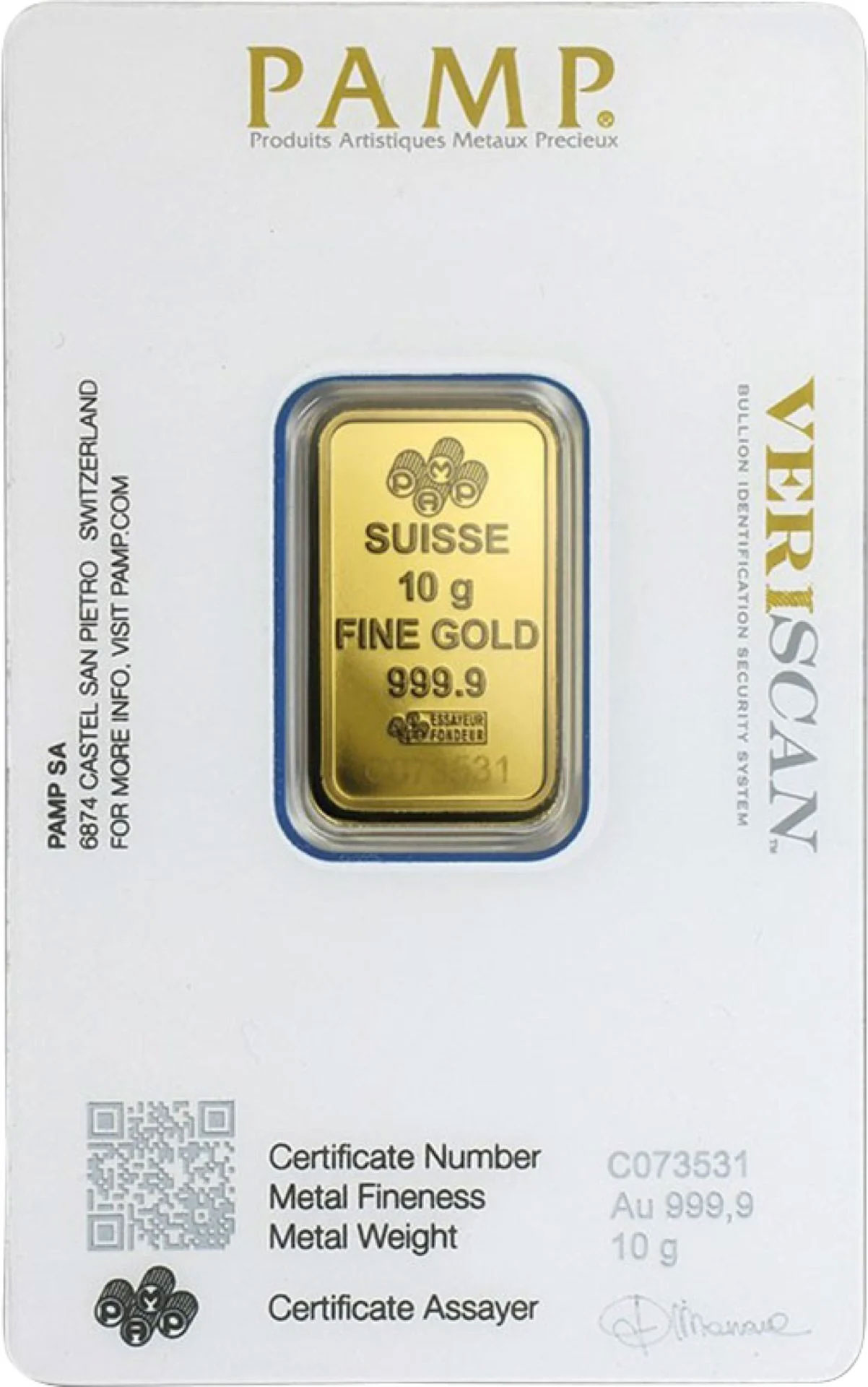 10g Goldbarren PAMP Suisse