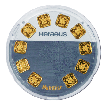 10x1g Gold Gramm Heraeus MultiDisc