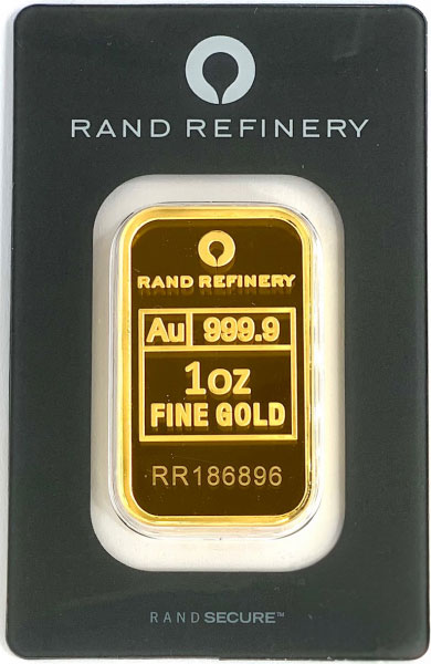 31,1 Gramm Goldbarren Rand Refinery - Mirage - Umlaufware